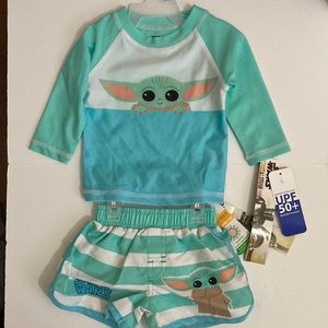 Star Wars the Mandalorian Baby Swim Shirt and Trunk